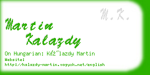 martin kalazdy business card